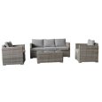 Wallace Light Grey Outdoor 4 Piece Lounge Setting