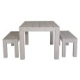 Brushed White Cane Outdoor 3 Piece Dining Set By Best Price Furniture